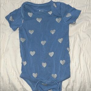 Kyte BABY Blue and Silver Heart Bodysuit